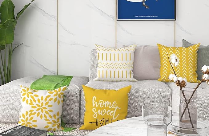 YCOLL Pillow Covers 20x20 Set of 4, Modern Sofa Throw Pillow Cover, Decorative