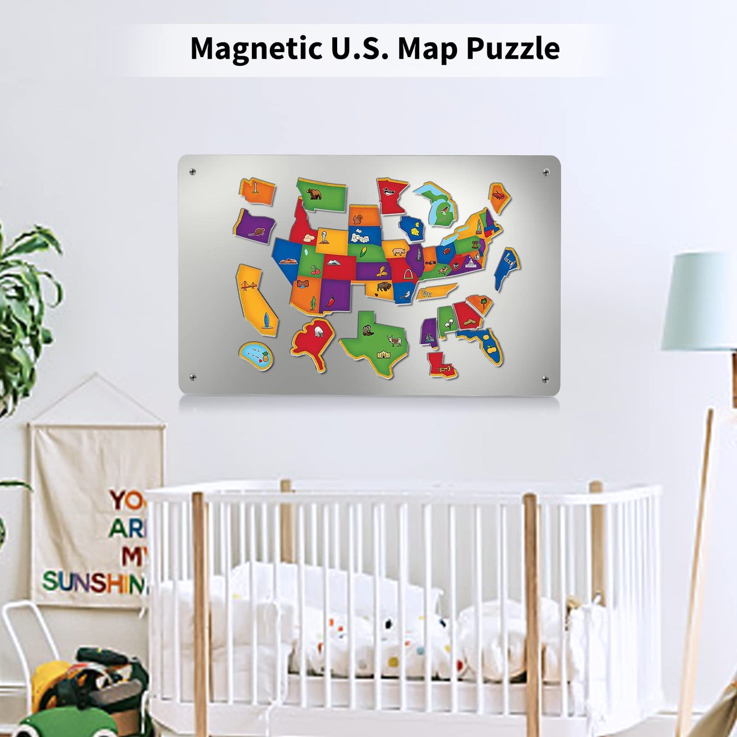 17.7" x 11.8" 2 Pack Stainless Steel Magnetic Board - Magnet Bulletin Board to Display Magnetic Letters Numbers Animal, Poetry, Spice Jars, Notes, Photos, Suitable for Wall, Refrigerator, Cubicle