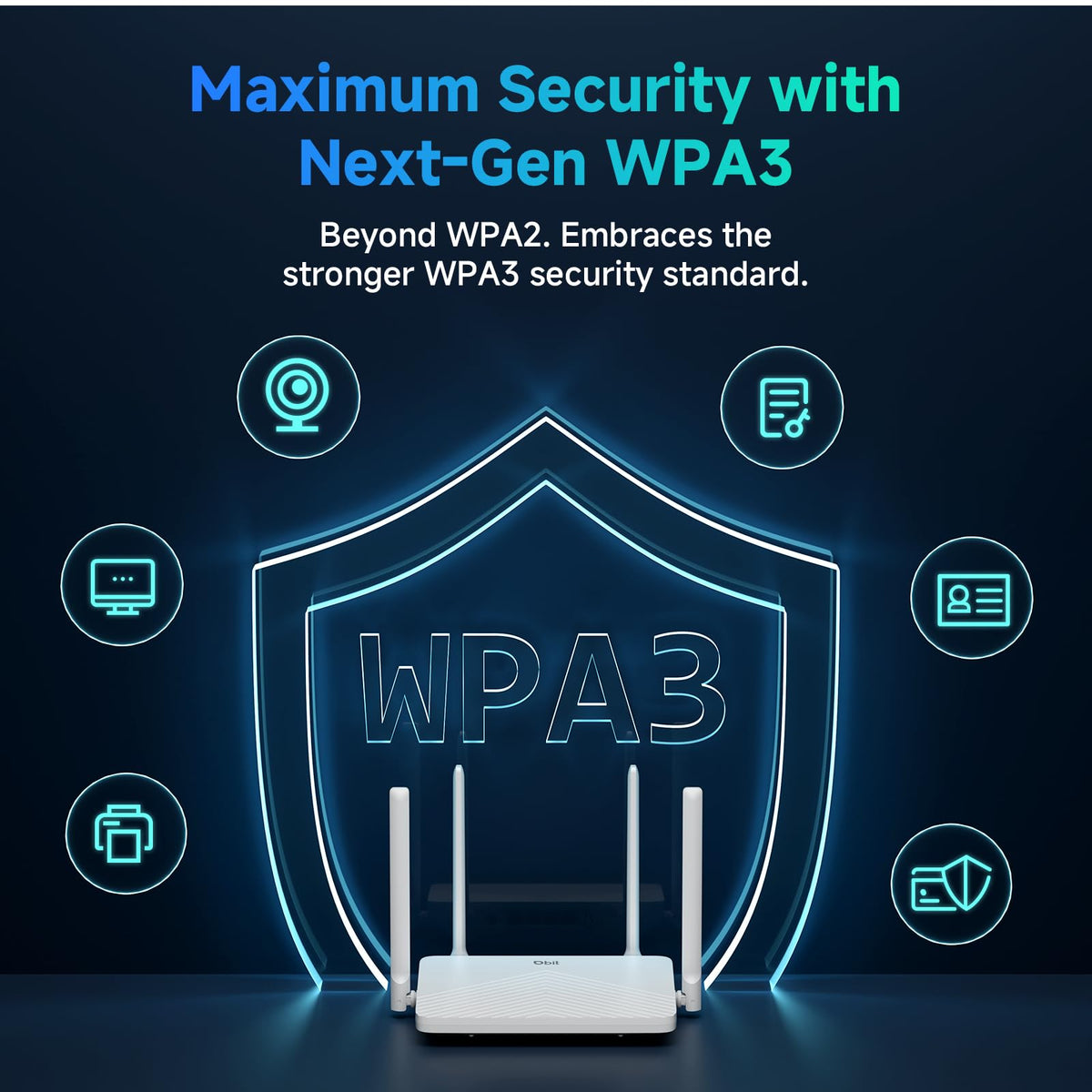 DBIT AC1200 Dual Band Mesh WiFi Router Long Range Wireless Internet Router with 4 x High-Power FEMs, 4 x 10/100/1000 Mbps Gigabit Ports, WPA3 Security, Parental Controls, Guest Network (T18-21K Pro)