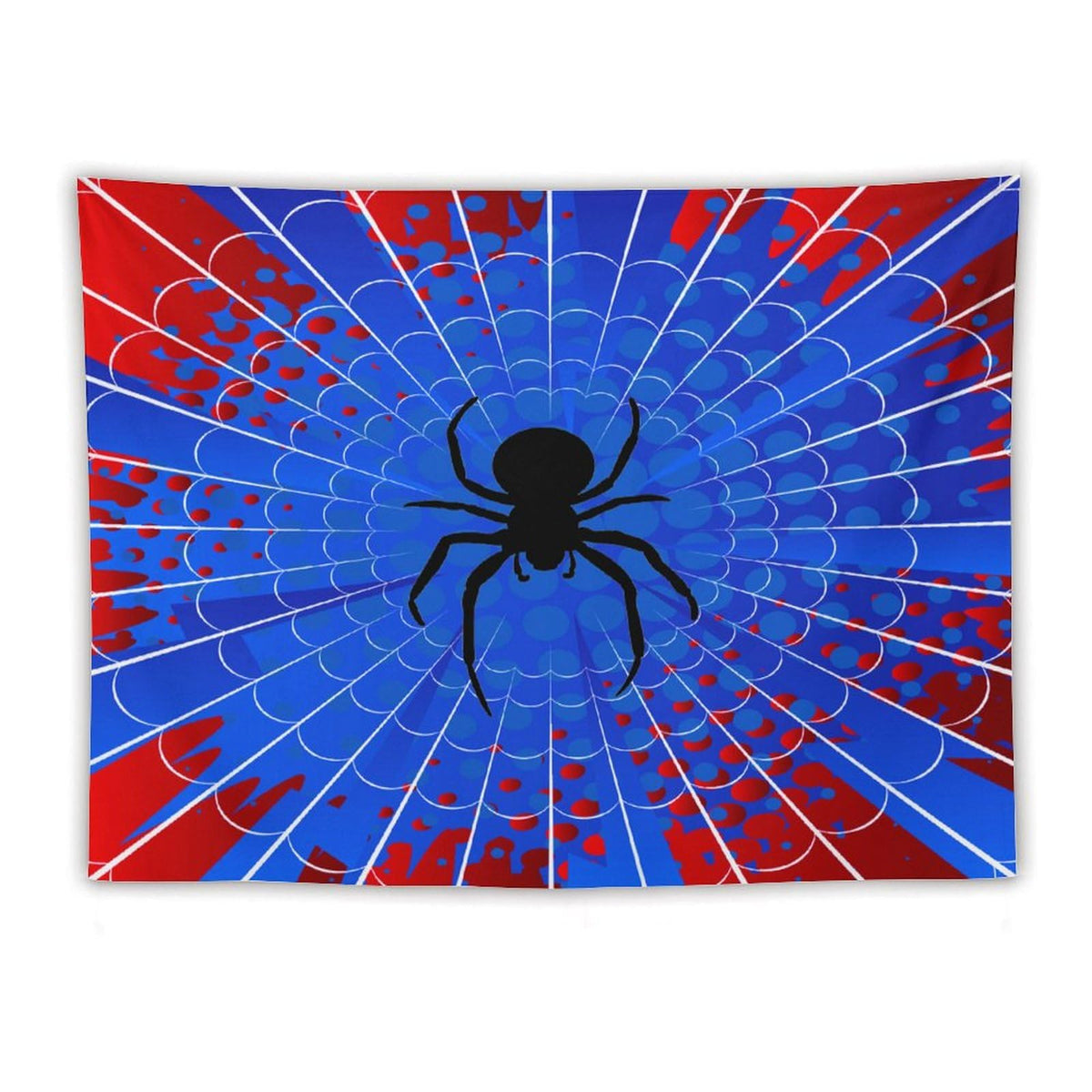Spider Web Tapestry,Blue and Red Design Spider Web Tapestry for Boys Girls Teens,Modern Art Print Tapestry Wall Hanging Home Décor for Game Room Play Room Bedroom Living Room 80" x 60"