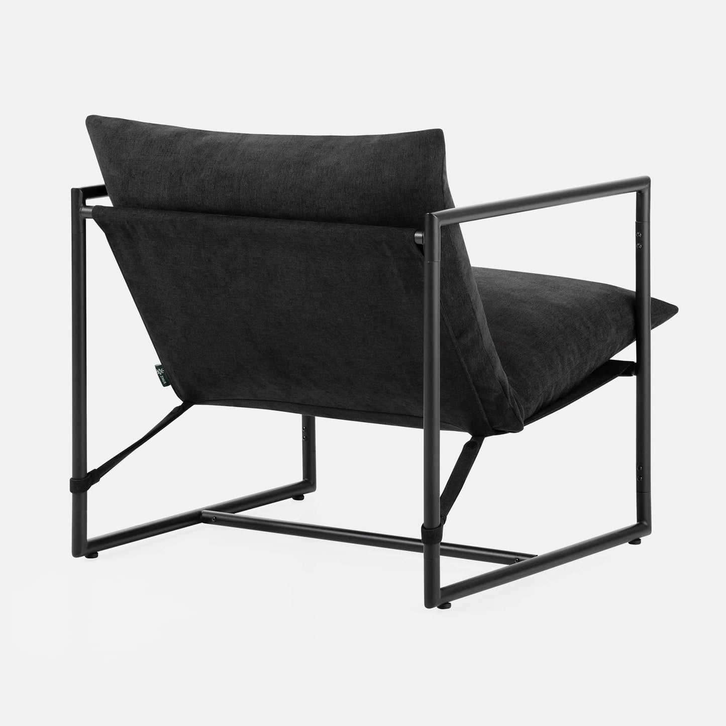Zinus Aidan Sling Accent Chair, Pack of 2, Metal Framed Armchair with Shredded Foam Cushioning, Black