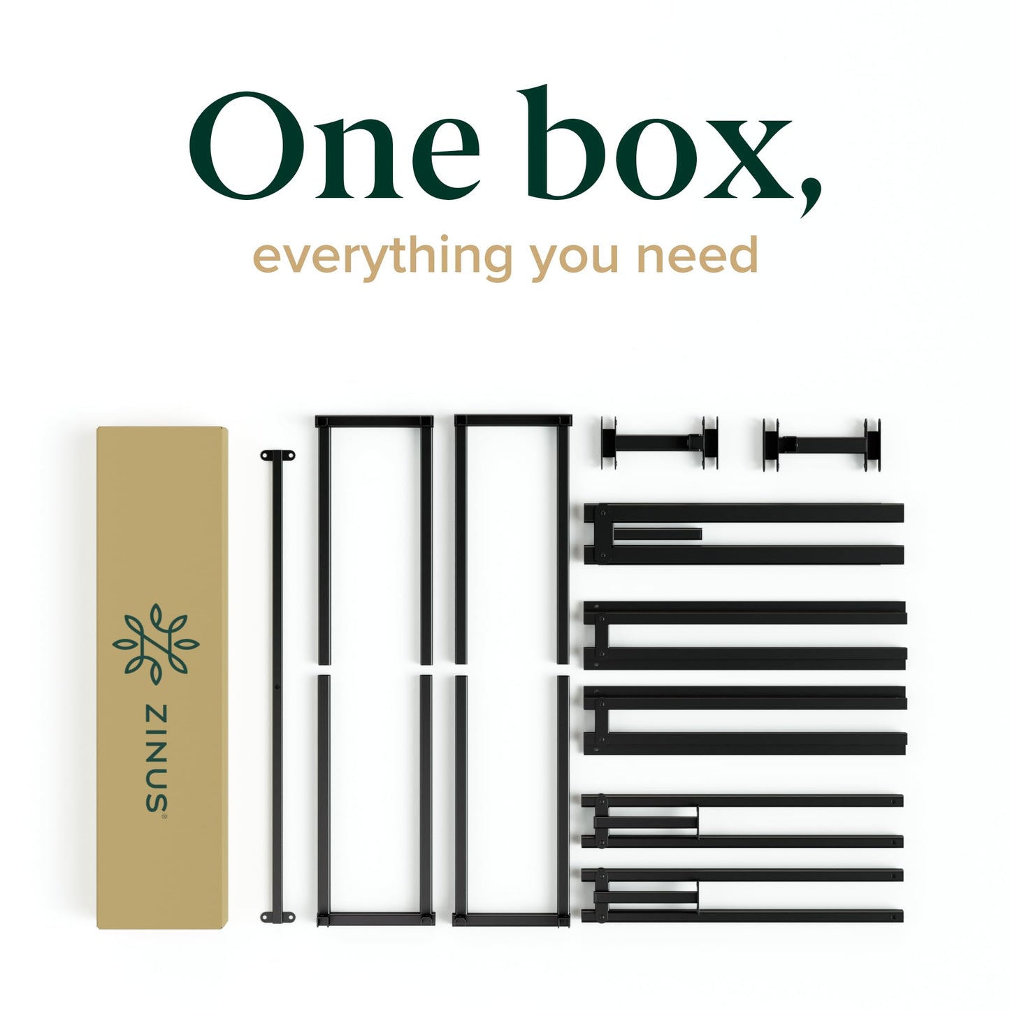 Zinus Joseph 10 Inch Platform Bed Frame, Wood Slat Support, No Box Spring Needed, Eco Friendly WonderBox(TM) Packaging, Easy Assembly, Black, Queen