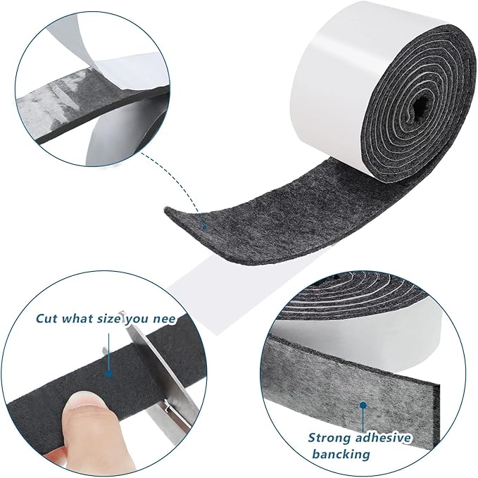 Shappy 2 Packs 120 x 1 x 0.12 Inch Felt Strips