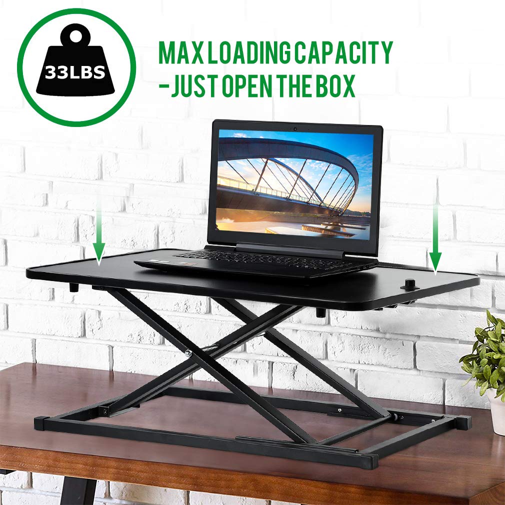 Standing Desk Height Adjustable 29 inch Computer Workstation Stand Up Desks Sit Stand Converter Desktop Riser Table for Laptop & Computer Monitors
