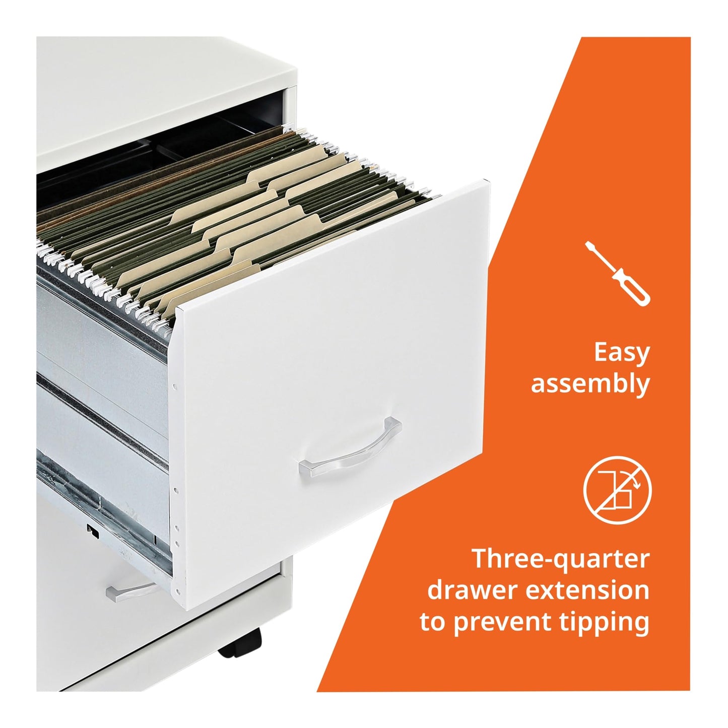Lorell LYS SOHO File/File Mobile File Cabinet, White