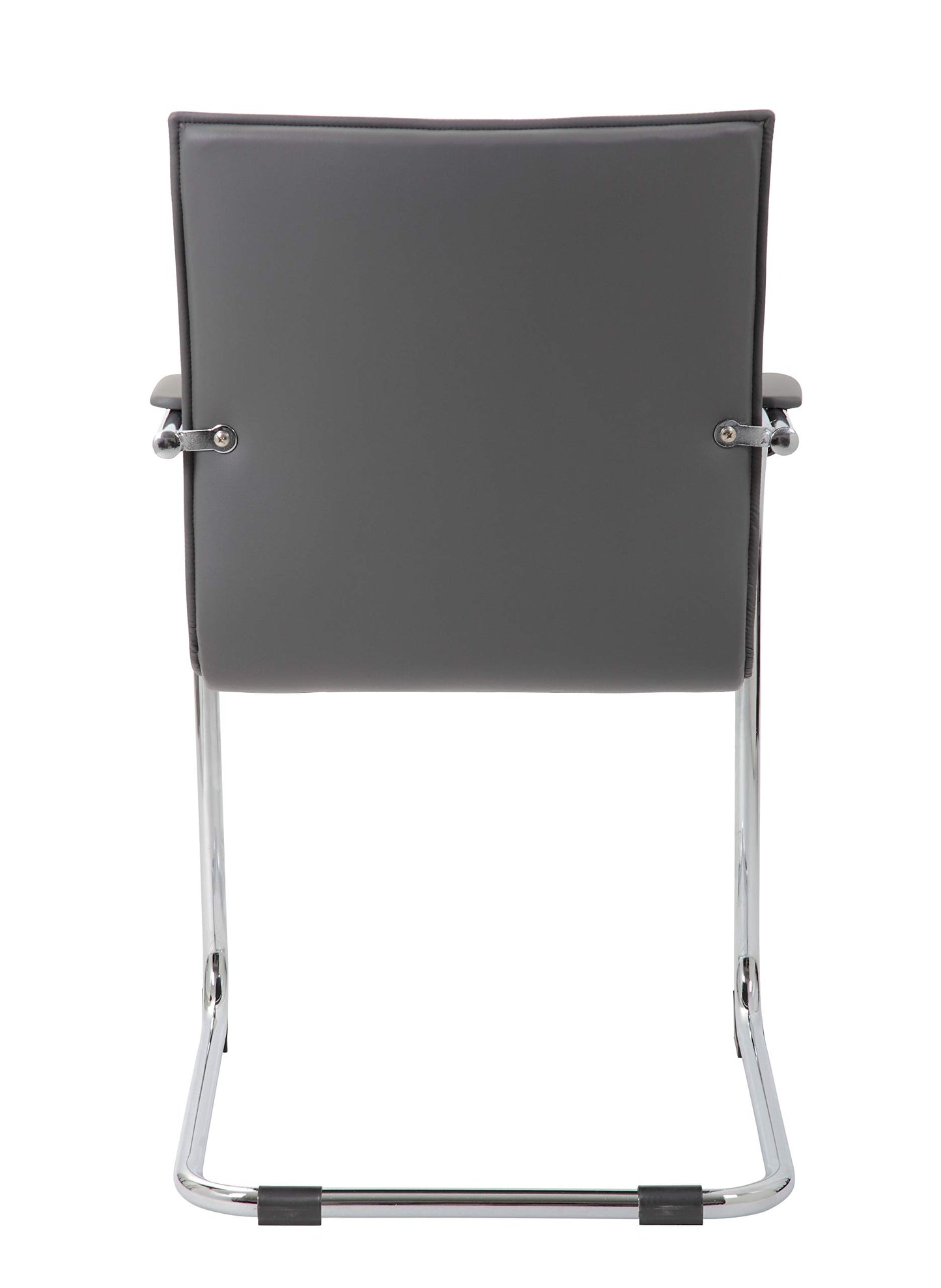 Boss Office Products Boss Chrome Frame Caressoftplus Vinyl Side Chair, (Set of 2), Gray