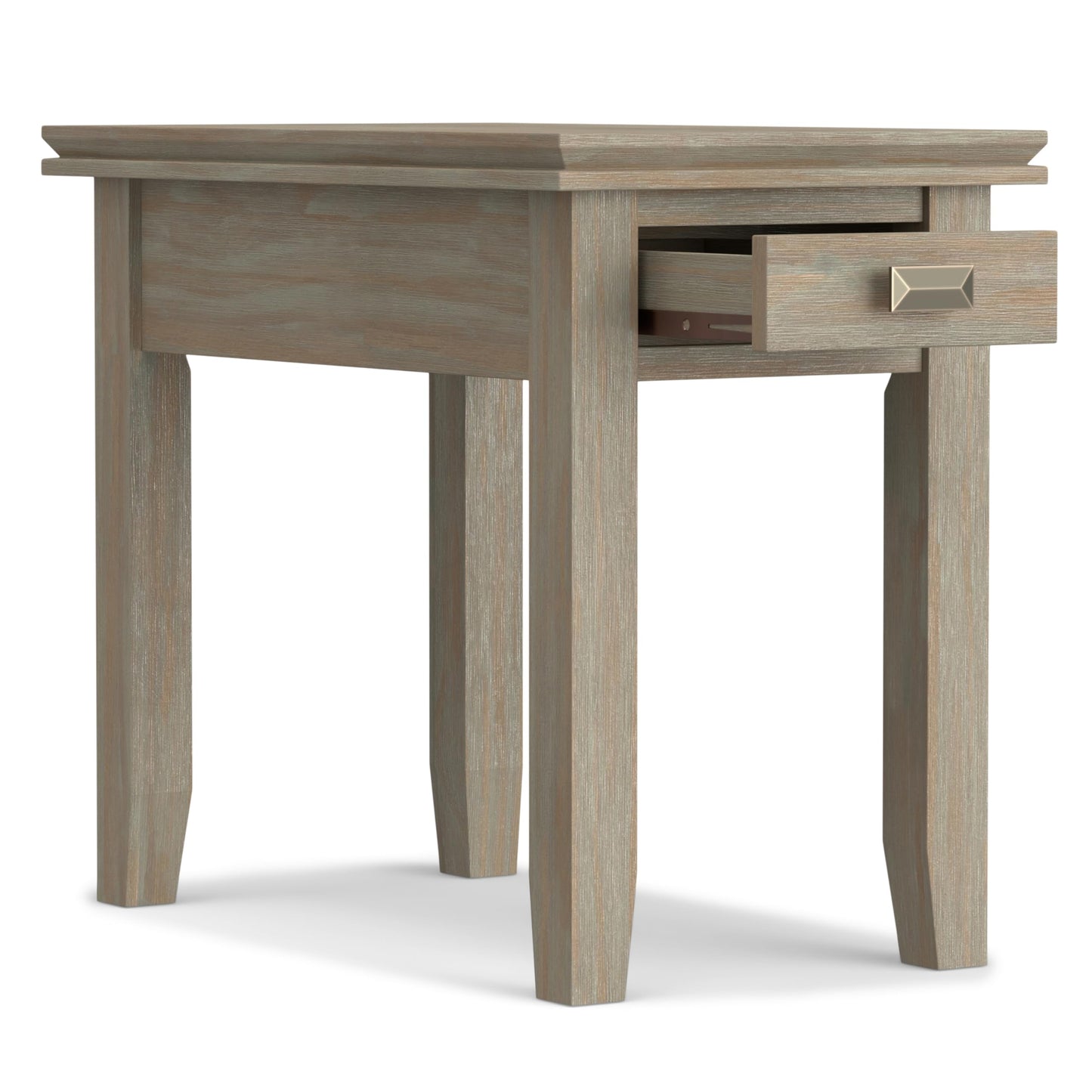 SIMPLIHOME Artisan SOLID WOOD 14 inch Wide Rectangle Transitional Narrow Side Table in Distressed Grey for the Living Room and Bedroom