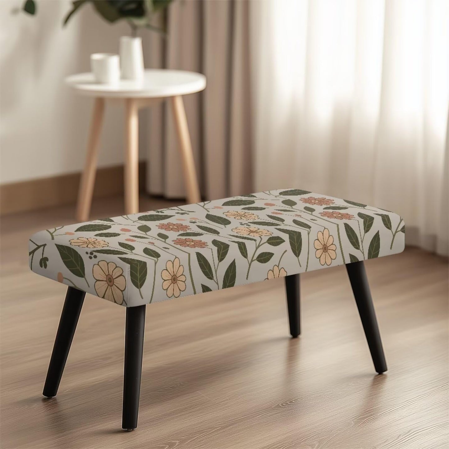 Cugasmaru Bench Covers Breathable Soft Stretch Dining Bench Cover Retro Floral Removable Non-Slip Rectangle Seat Cushion Slipcover Home Decor Benches Seat Protector