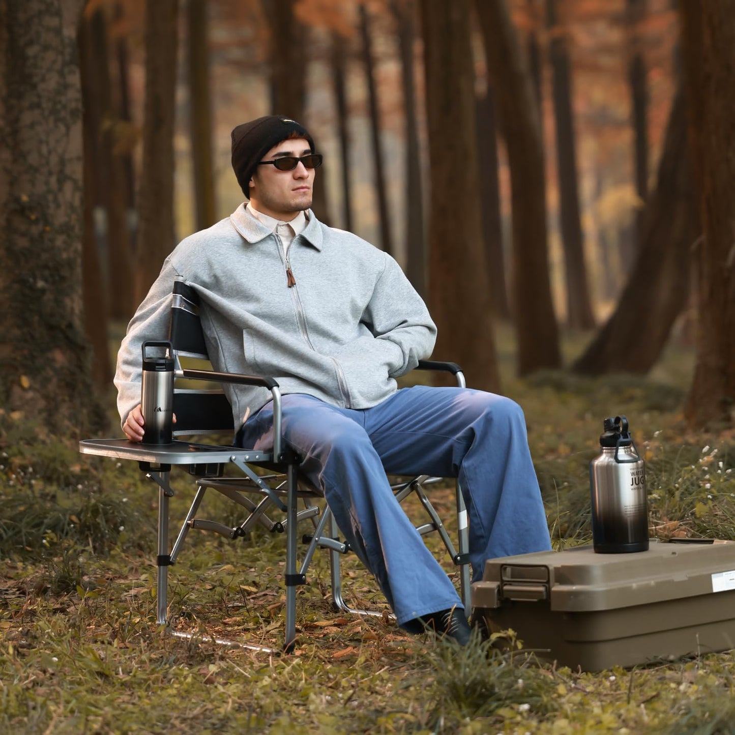 MOON LENCE Directors Camping Chair, Heavy Duty,Oversized Portable Folding Chair with Side Table for Beach, Fishing,Picnic,Lawn,Outdoor Event