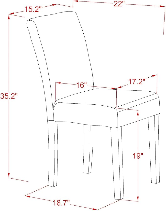 East West Furniture ABP8T05 Abbott Parson Chairs