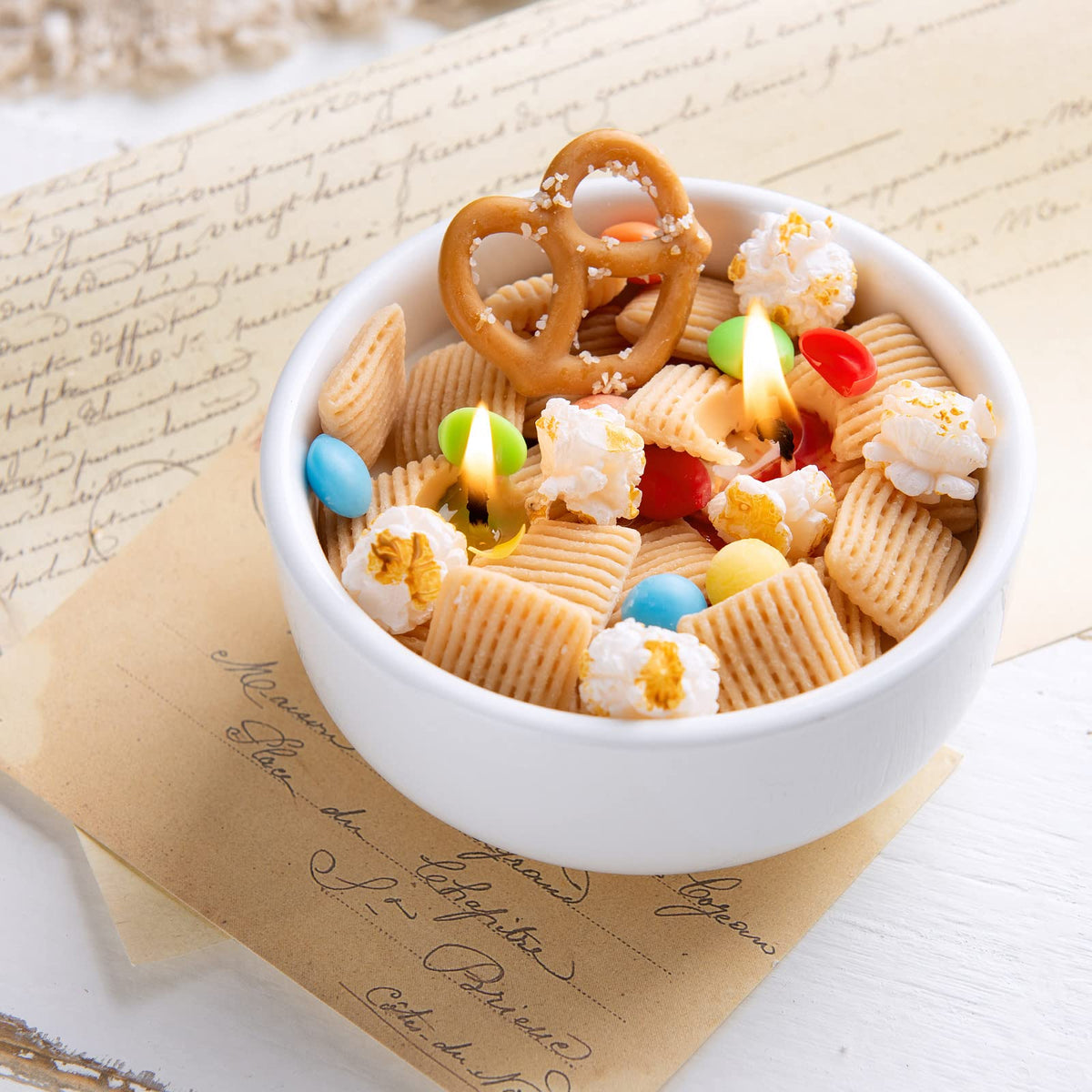 Funny Sweet Vanilla Trail Mix Bowl Scented Soy Candle Afternoon Tea Gift
