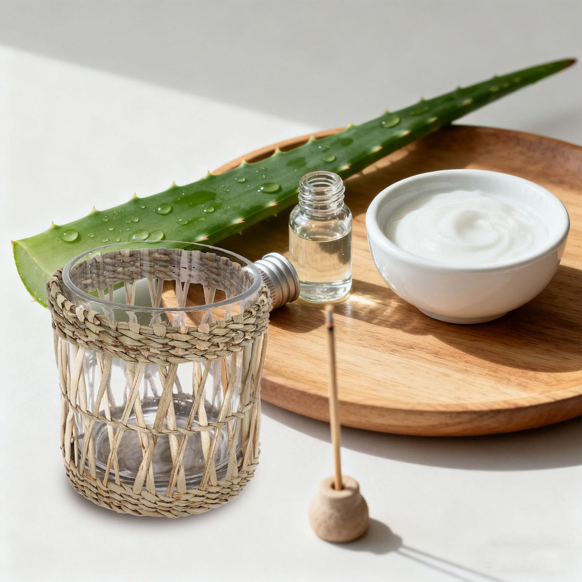 MAGICLULU Glass Tea Light Candle Holder Cups 7cm Diameter, Handwoven Straw Cylinder Votive Holders for Dining Room Table Centerpiece and Home Decor