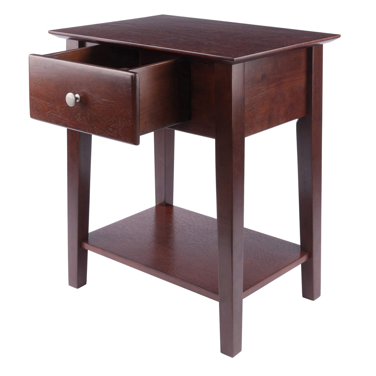 Winsome Rochester Accent Table, Classic Bedside Nightstand with Drawer and Shelf, End Table with Storage for Couches in Living Room, Functional Furniture for Bedroom, Office