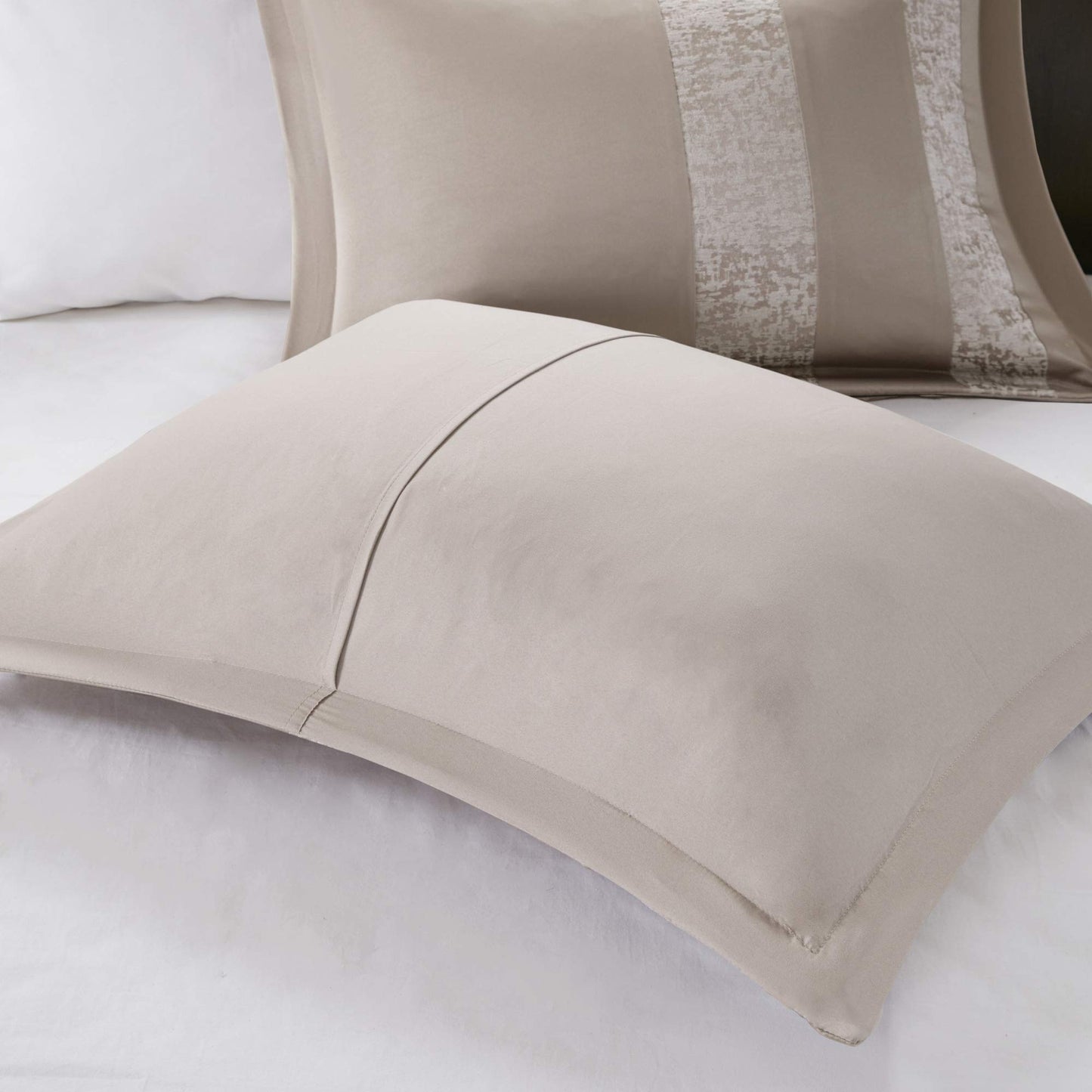 Madison Park Luxury Comforter Set-Traditional Jacquard Design All Season Down Alternative Bedding, Matching Bedskirt, Decorative Pillows, King(104"x92"), Ava, Pieced Taupe 7 Piece