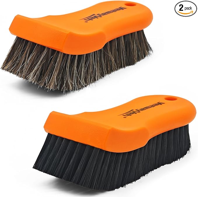 YeewayVeh 2PCS Leather Cleaning Brush, Horse Hair Brush