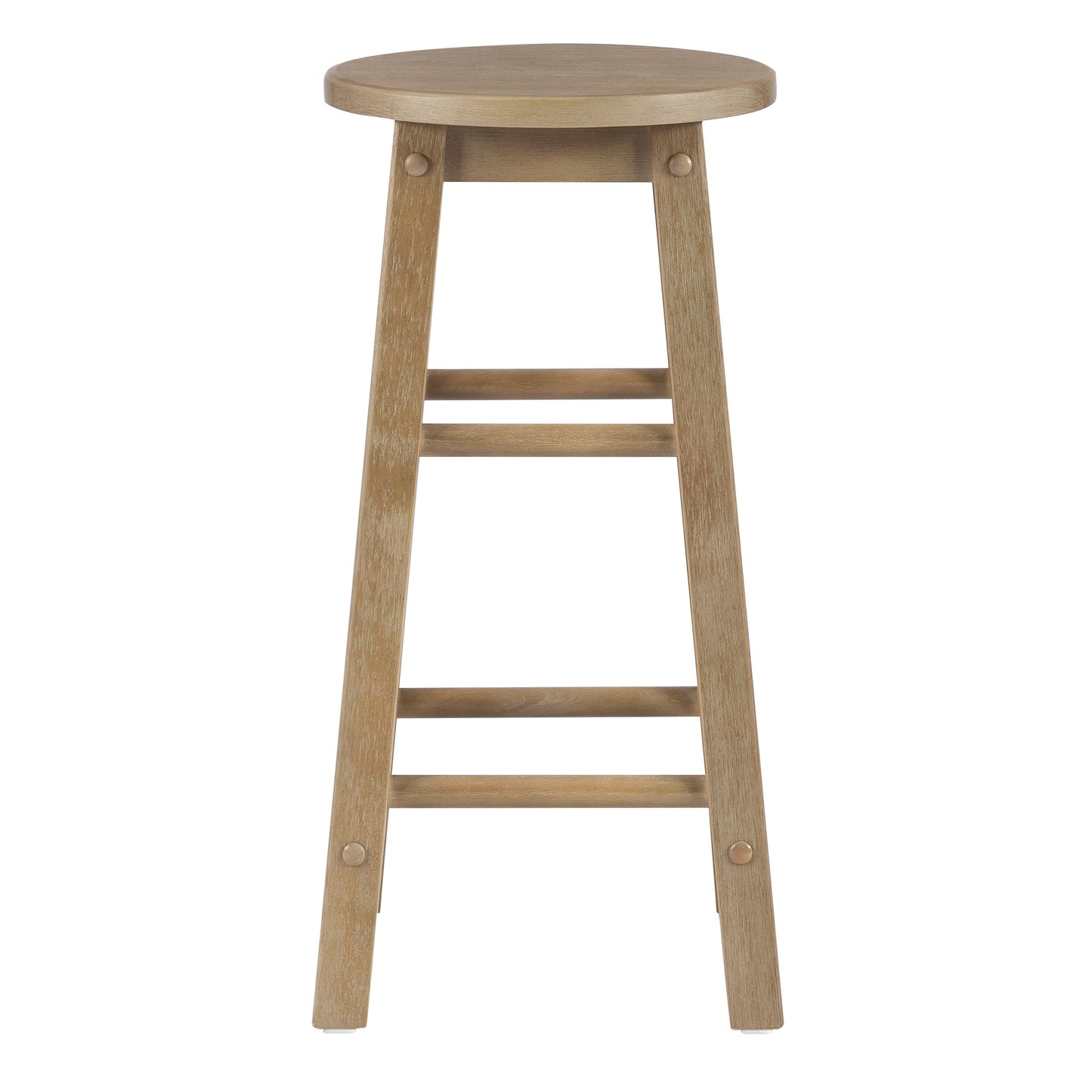 Linon Zeke Grey Wash 24" Counter Stool with Round Seat