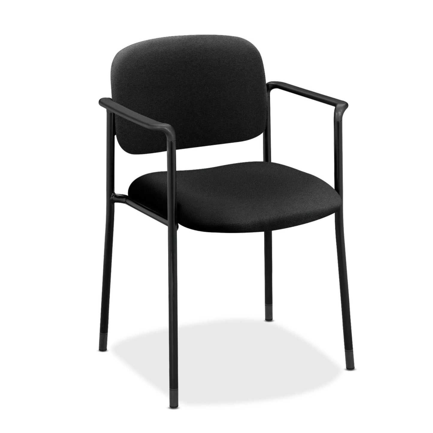 HON Scatter Fabric Guest Office Chair with Arms, Stackable Seating for Waiting Rooms, Lobbies, Conference Areas, and Offices, Side Chair for Reception and Training Spaces, Black