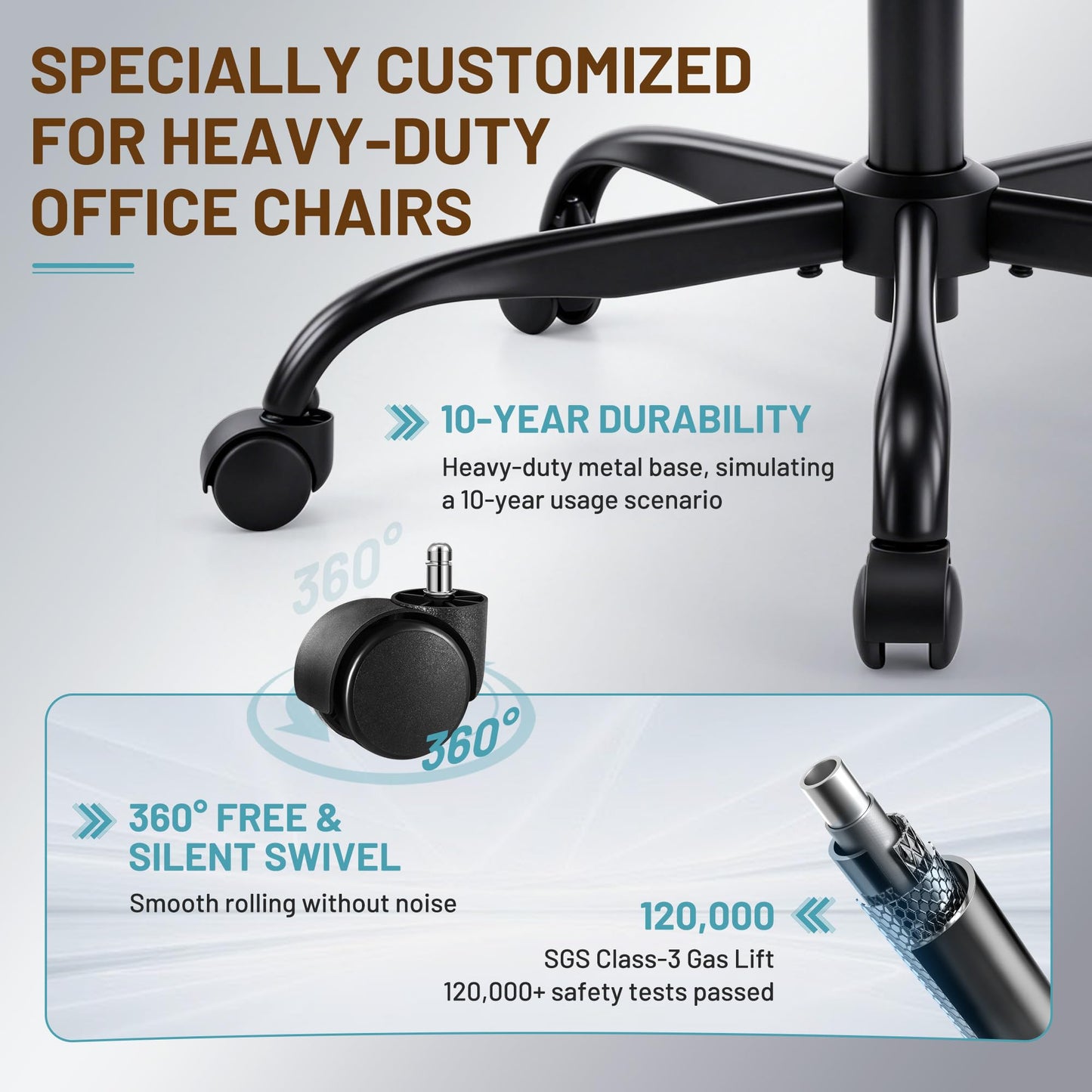 Hayelf Ergonomic Office Chair, PU Leather High Back Executive Chair with Adjustable Inflatable Lumbar Support and Padded Flip-Up Arms, Recline Swivel Task Computer Chair for Home Office, Khaki