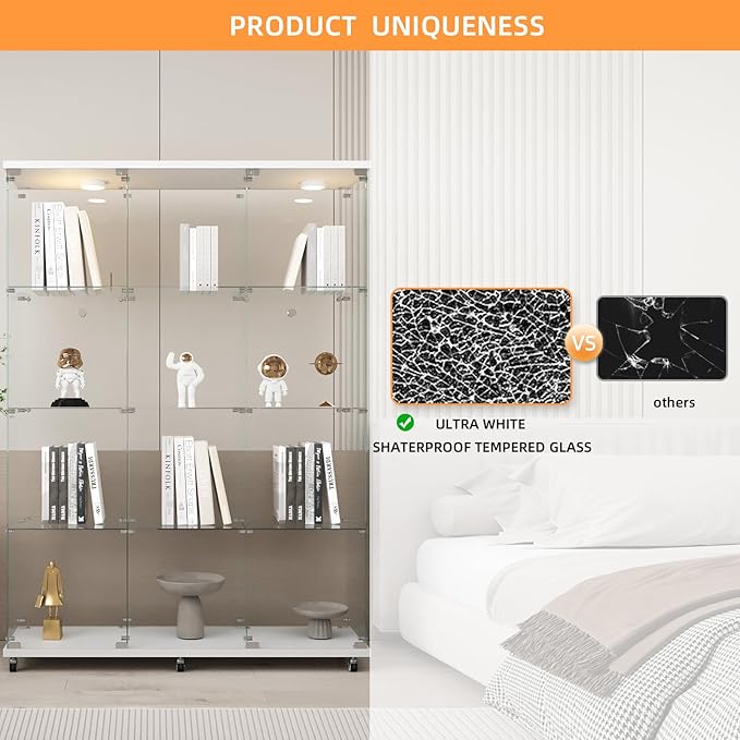 LFT HUIMEI2Y Glass Display Cabinet 12 Shelves