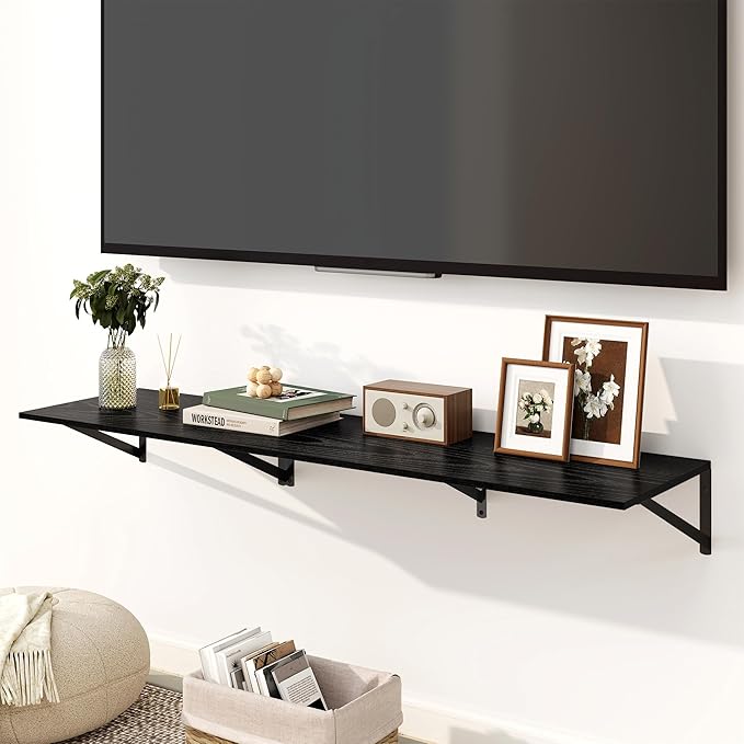 Fun Memories Floating Shelves for Wall, 12 Inch Deep Floating Shelves Set of 2