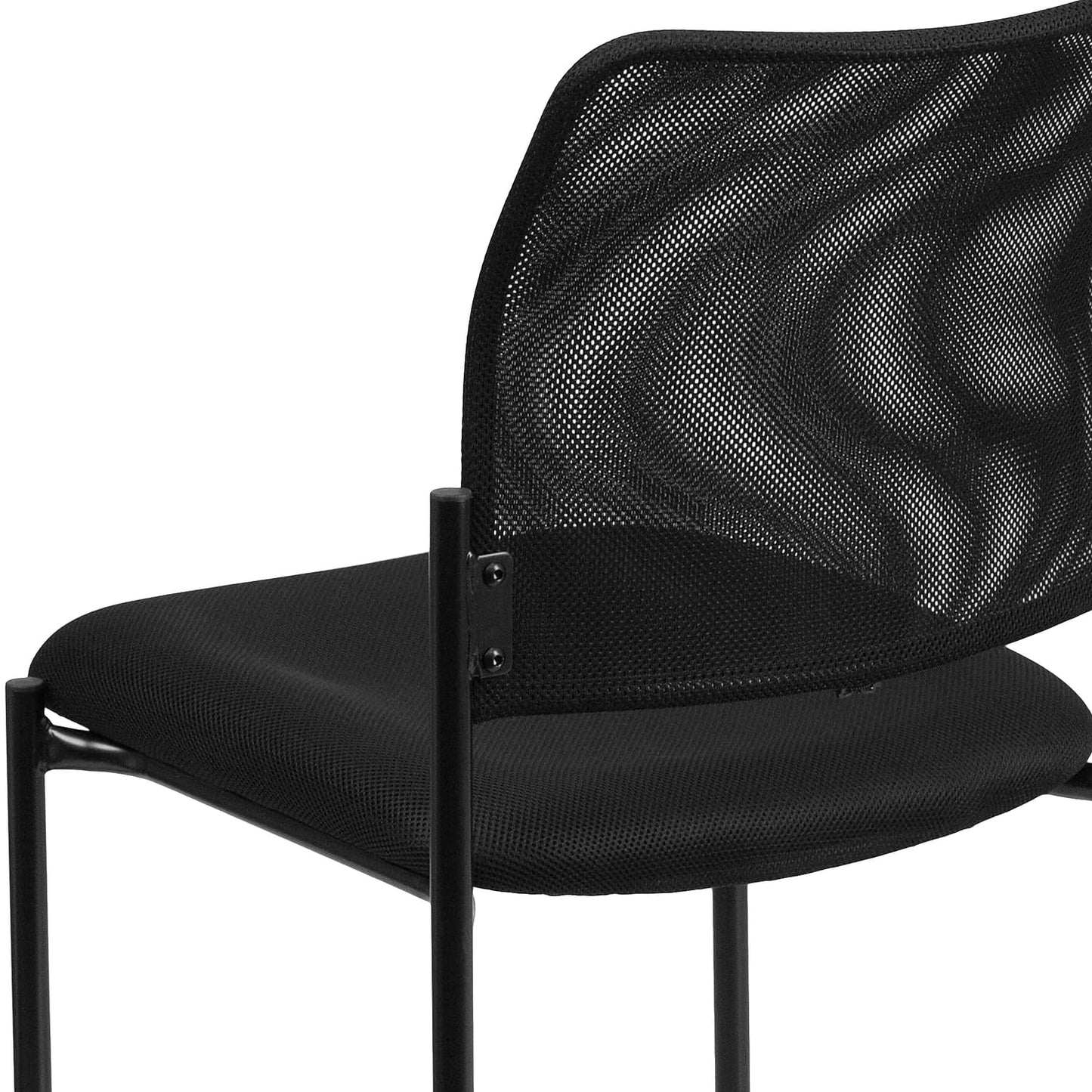 Flash Furniture Jana Comfort Black Mesh Stackable Steel Side Chair