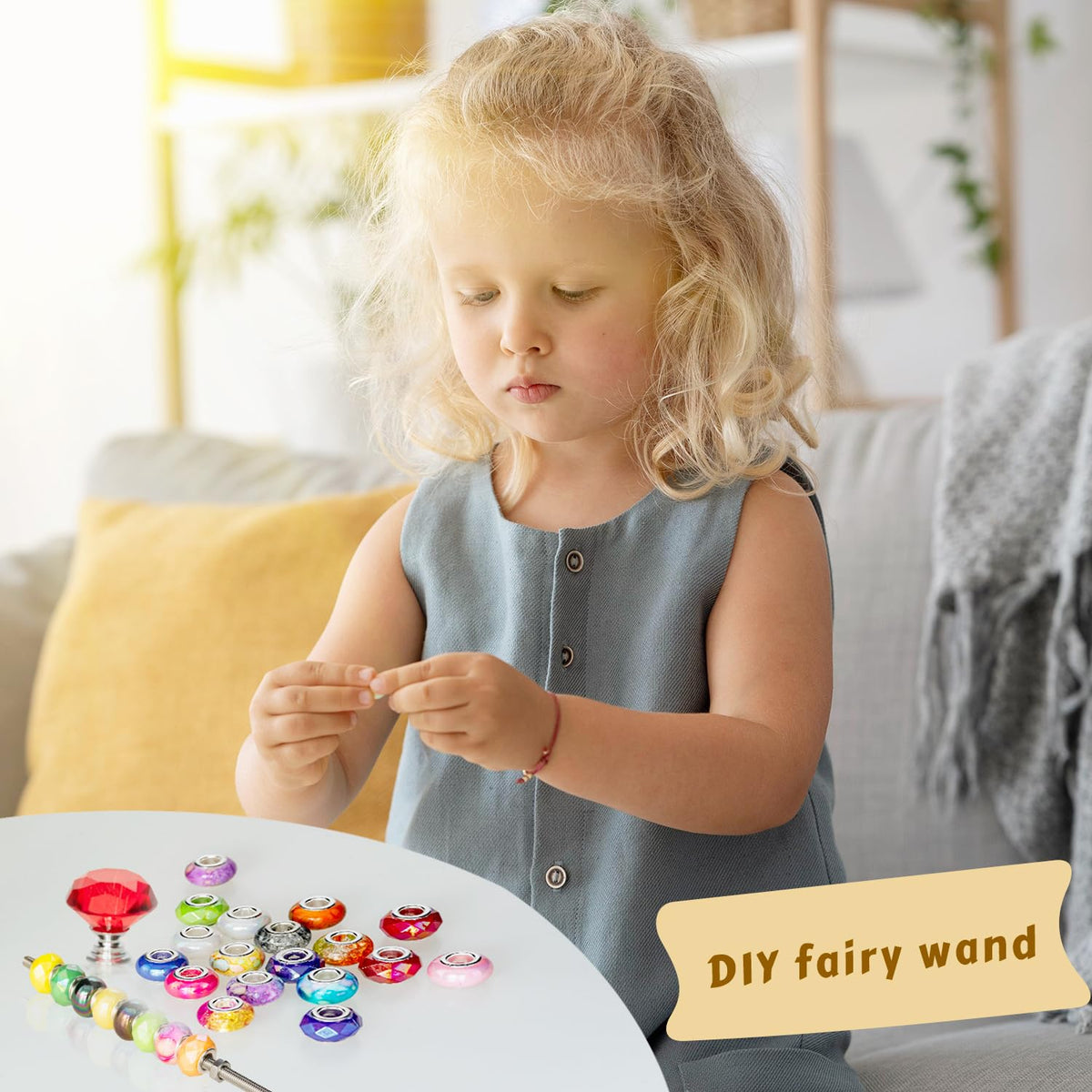 Prefdo 236 PCS Decorative Garden Stakes DIY Fairy Wand Beaded Kit