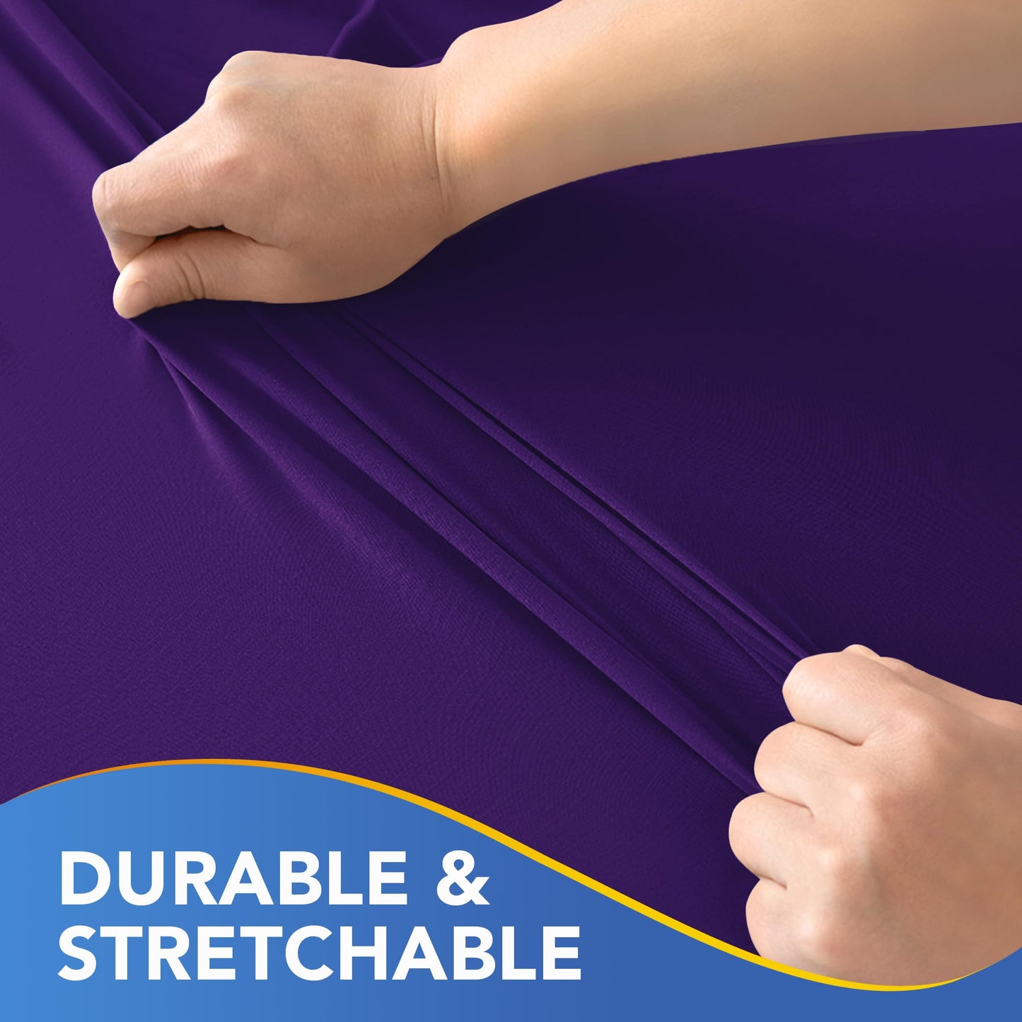 Enjoyidea Square Fitted Tablecloth 34x34 Inch-2 Pack Dark Purple Elastic Spandex Table Cover-Small Stretch Card Folding Table Cloths Topper Cap for Kitchen Dining Picnic Patio Outdoor Party Tables