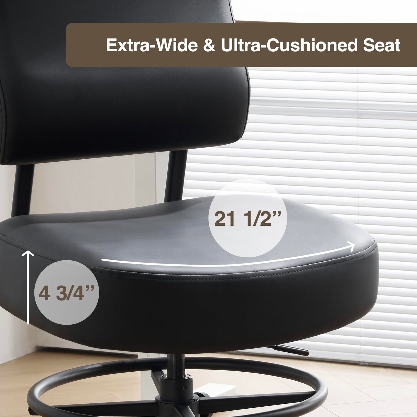 DR.LOMILOMI Pneumatic Swivel Rolling Saddle Stool 504 Kalea with Adjustable Foot Ring for Clinic SPA Tattoo and Home (Black, Backrest Add-on)