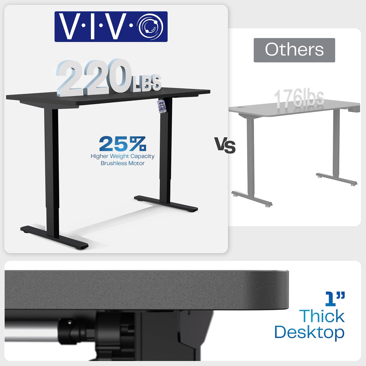 VIVO Electric 60 x 30 in Standing Desk, Memory Height Adjustment, 1B Series, Holds 220 lbs, Dark Walnut Top Black Frame, DESK-KIT-1B6D-30