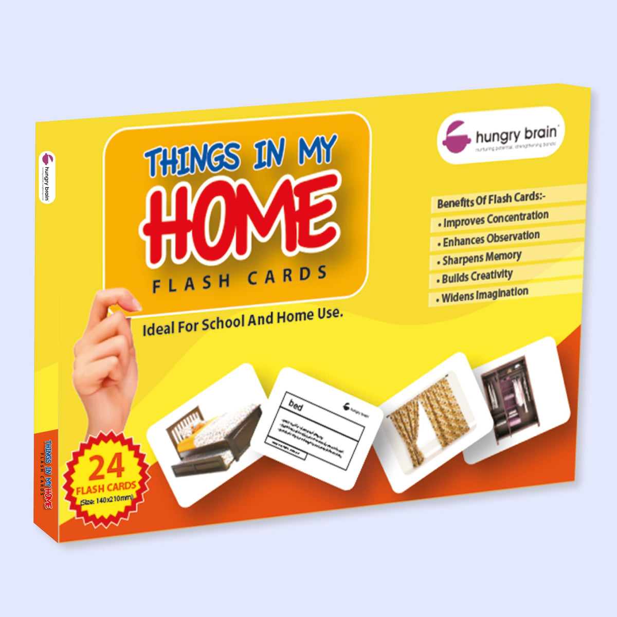 Hungry Brain Things in My Home Flash Cards for Toddlers Ages 1-6 | Montessori Educational Learning Cards for Babies & Kids | Household Objects Vocabulary, Development & Preschool Homeschool Activity