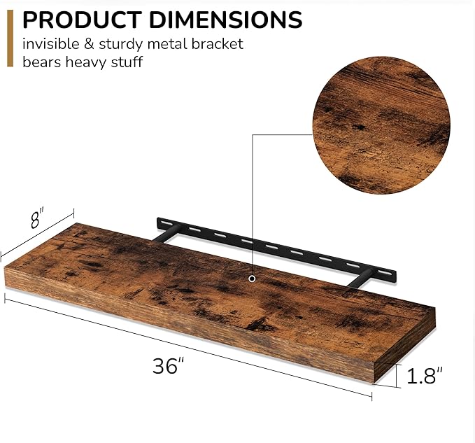 Fun Memories 36 Inch Floating Shelves