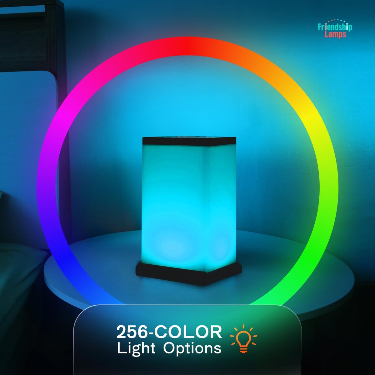 Friendship Lamp® by Filimin Modern - Best Friend Lamps Wi-Fi Touch Lamp LED Light for Long-Distance, Connection, Relationship, Friendship, Gifts, Love, 200+ Colors, App Setup - Set of 2