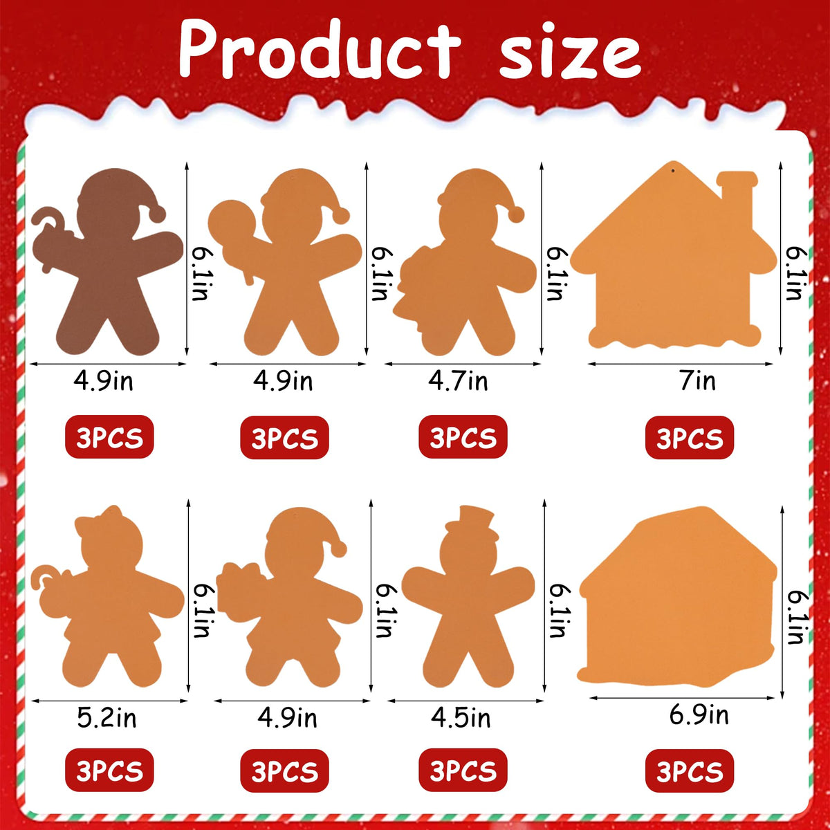 24 Sets Gingerbread Foam Craft Kit DIY Christmas Arts and Crafts for Kids Make Your Own Gingerbread Man and House Ornaments with Self Adhesive Sticker for Xmas Tree Holiday Home Classroom Party Decor