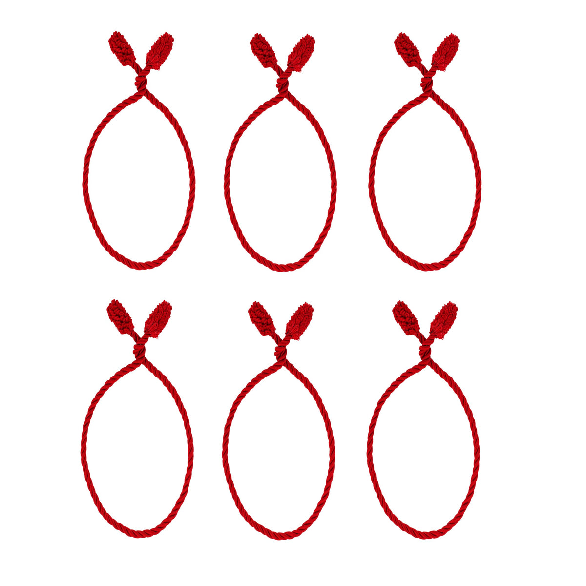 Haute Decor Decorative Twist Ties, 6 Pack, 20 inches (Red)