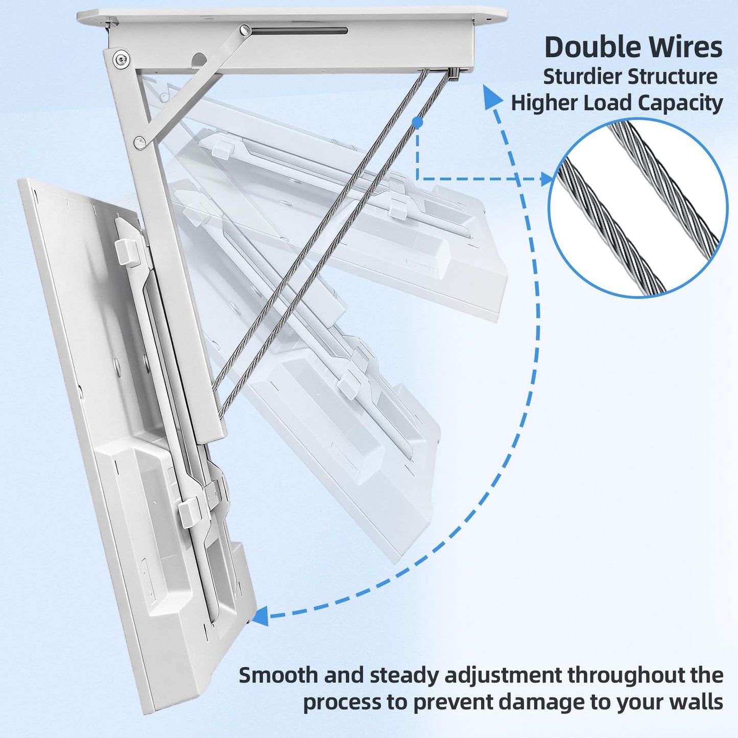 XINYAO Electric Ceiling TV Mount with Remote, Motorized Ceiling Mount TV Bracket Flip Down for 32 to 70 inch Flat Curved Screen Mount Drop Down for Flat Pitched Roof Indoor Outdoor (White)