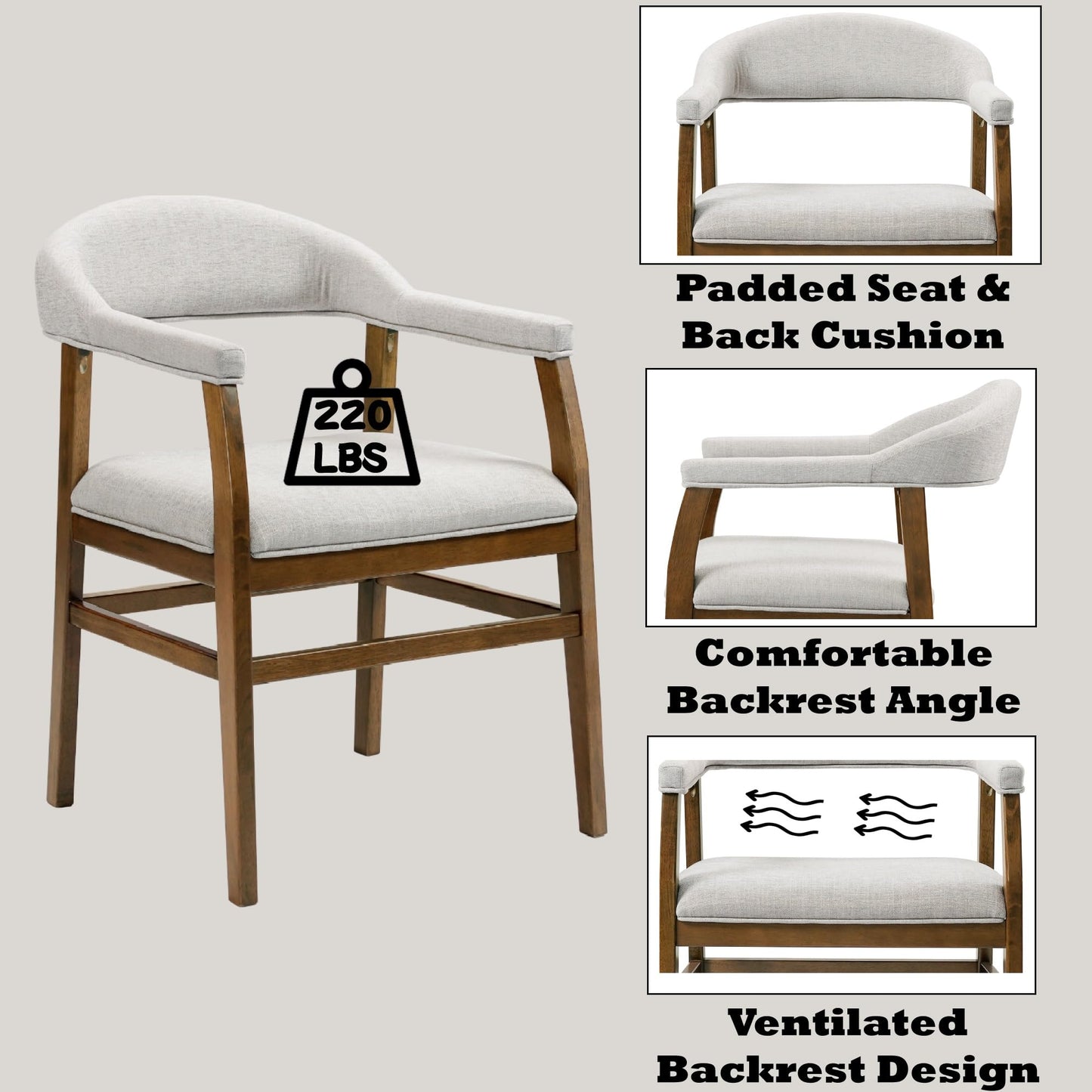 Acme Darcy Wood and Fabric Upholstered Side Chair in Dark Walnut (Set of 2)