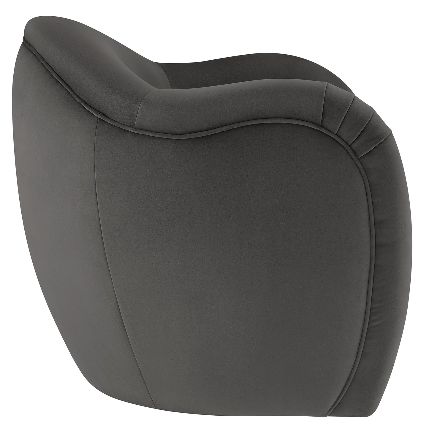 Modway Compose Barrel Chair with Performance Velvet Fabric in Storm Gray – Upholstered Accent Armchair with Curved Backrest – Cozy Lounge Chair for Reading – Round Comfy Single Sofa Club Chair