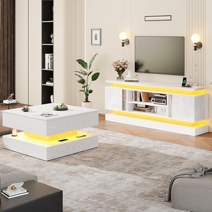 chartustriable 71IN LED TV Stands w/Power Outlet