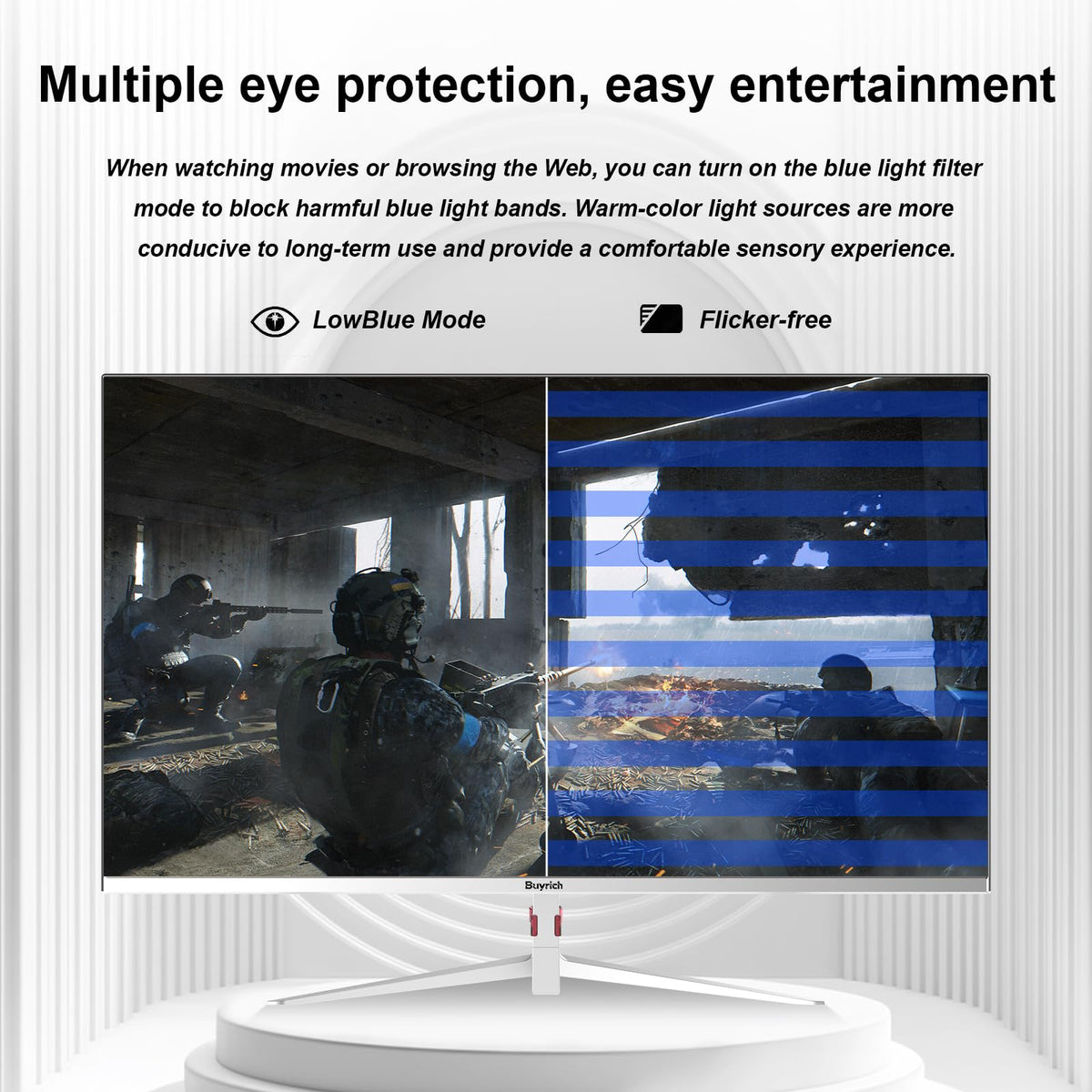 BUYRICH 27 Inch Computer Monitor 100Hz IPS FHD 1080P,Built-in Speakers, Frameless Gaming Monitor with FreeSync/G-Sync Compatible, HDR10, HDMI/DP Ports, VESA Mount, Tilt Adjustable