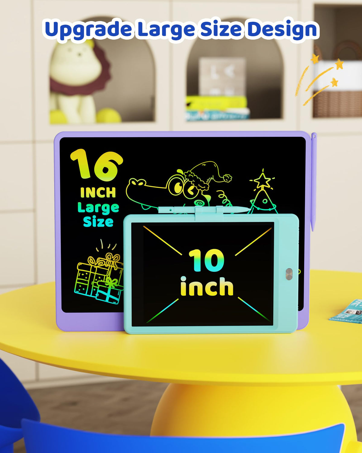 KOKODI LCD Writing Tablet for Kids 16 Inch Colorful Doodle Board, Electronic Drawing Pad for Kids, Educational and Learning Toys Gifts for 3-8 Year Old Boys and Girls
