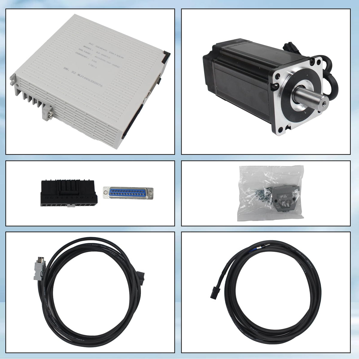 RATTMMOTOR YPMC-600W 220V Servo Motor Kit with Servo Motor Driver, CNC Controller Kit for CNC Engraver Milling Machine/Robot (Without Brake)