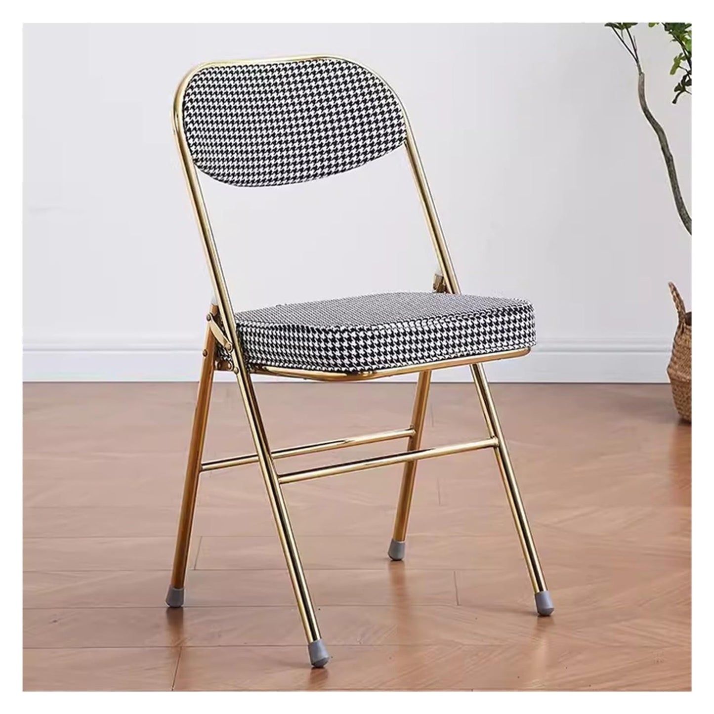 BSNANCA Folding Chair with Thick Padded Seat, Steel Frame for Office, Dining, Living Room - Foldable Visitor Stool Events and Study (Grey)