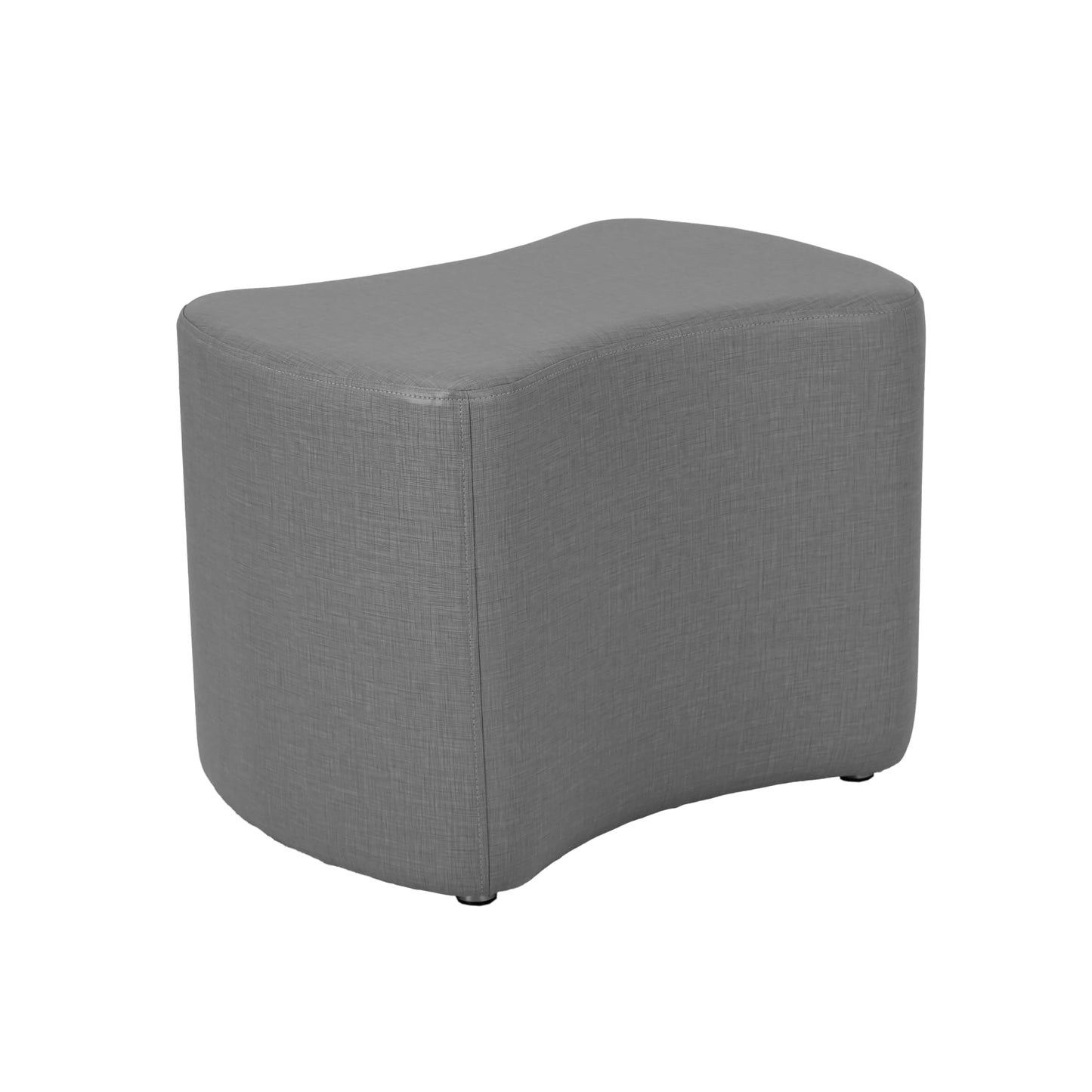 FDP Pro Series Bowtie Accent Ottoman (18" Height) Hand Upholstered Commercial Furniture for Hotel Lobby, Office, Restaurant, Home Collaborative and Configurable Seating - Slate Gray Crosshatch