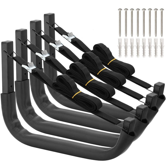 Kayak Storage Hooks, Wall Mount Garage Canoe Storage Hangers for Kayaks or Paddleboards, Heavy Duty Wall Rack (150LBS Capacity)