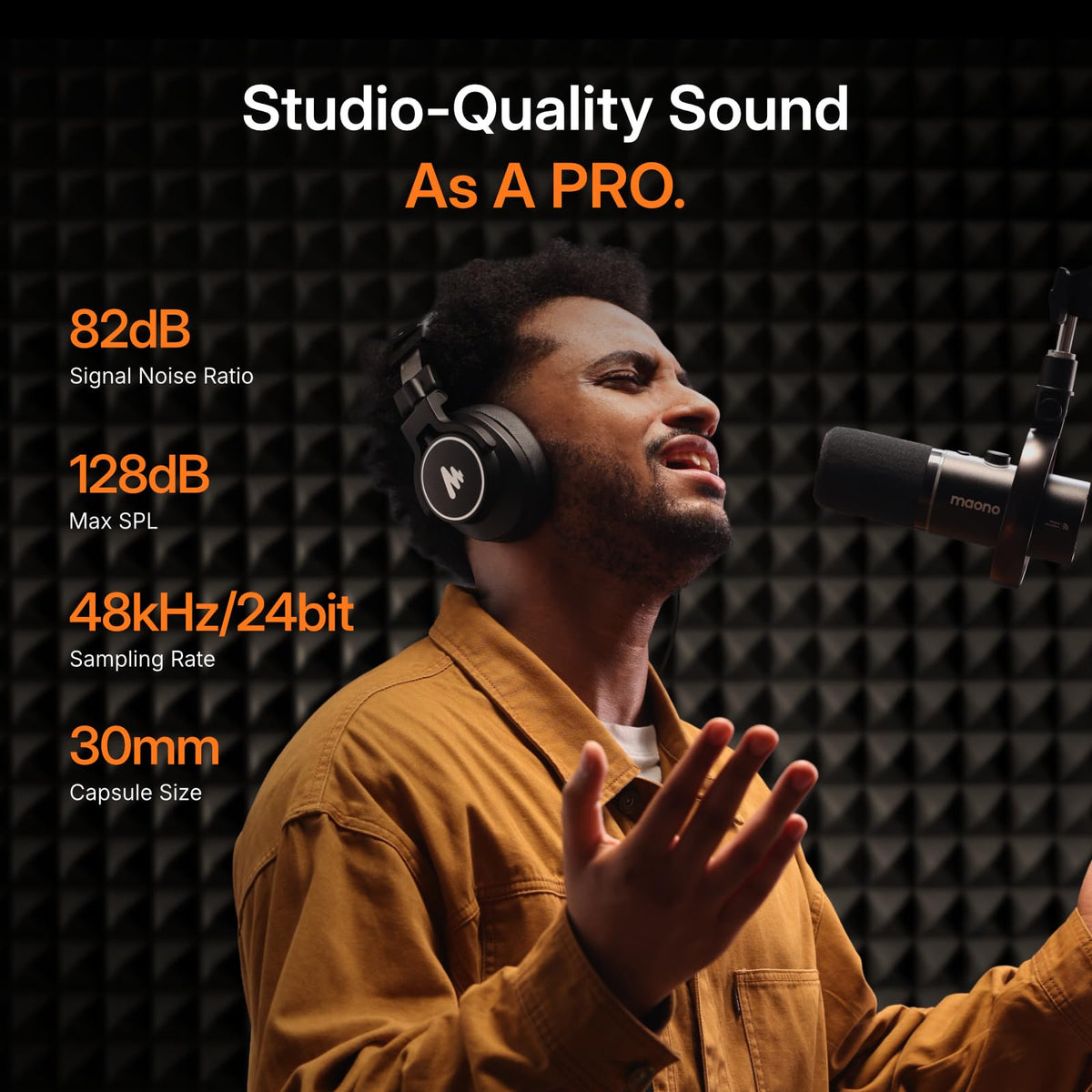 MAONO PD200W Hybrid Wireless Podcast Microphone for PC, Dynamic XLR USB Mic with Desktop Stand, Software, Noise Cancellation, for Vocal Recording, Streaming, Content Creation, Home Studio, Voiceover