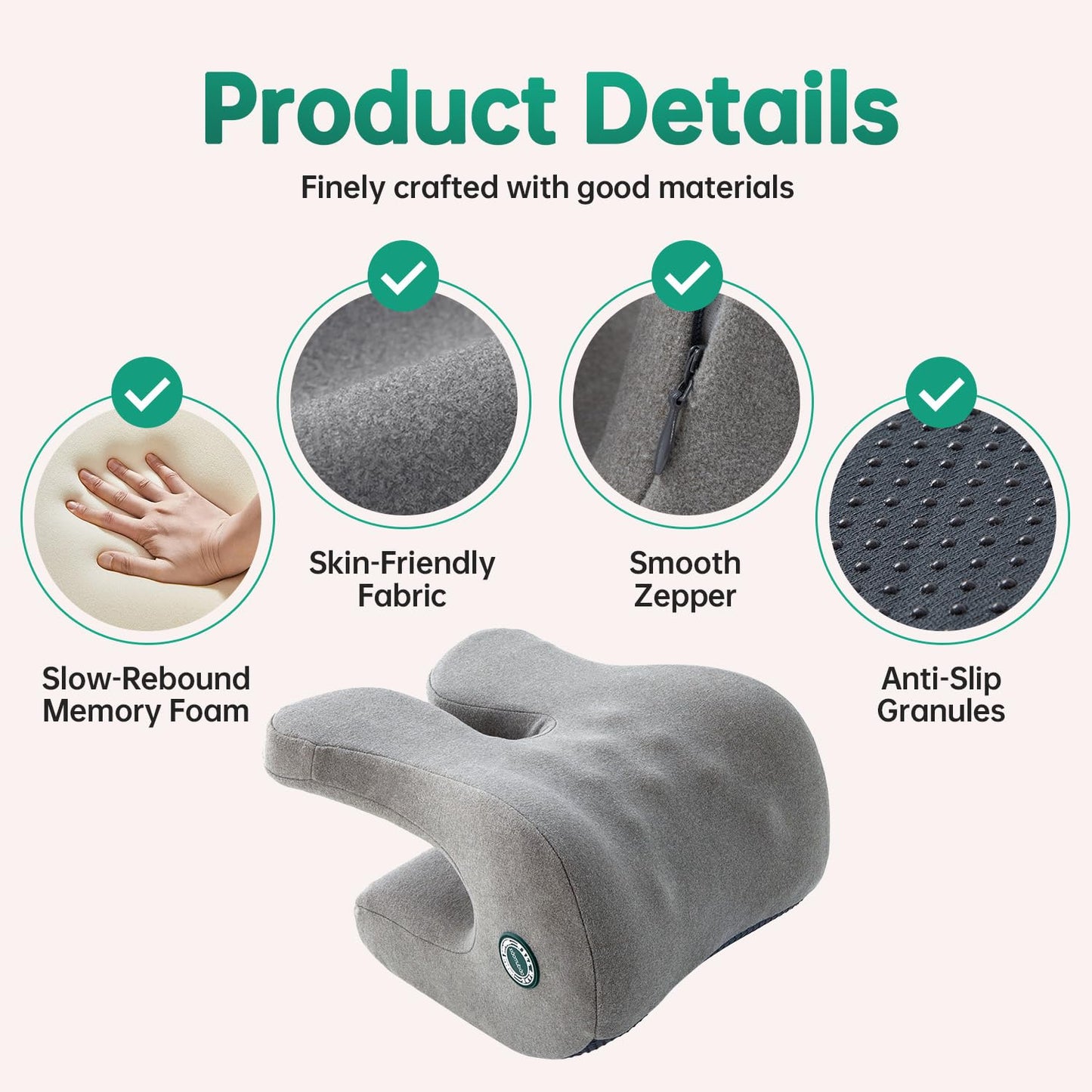 MOONYOOY Office Chair Headrest Pillow Attachment & Desk Nap Cushion, Memory Foam Neck Support with U-Shape Hanger Design for Office Chairs, Armrest Elbow Relief, and Restful Power Napping