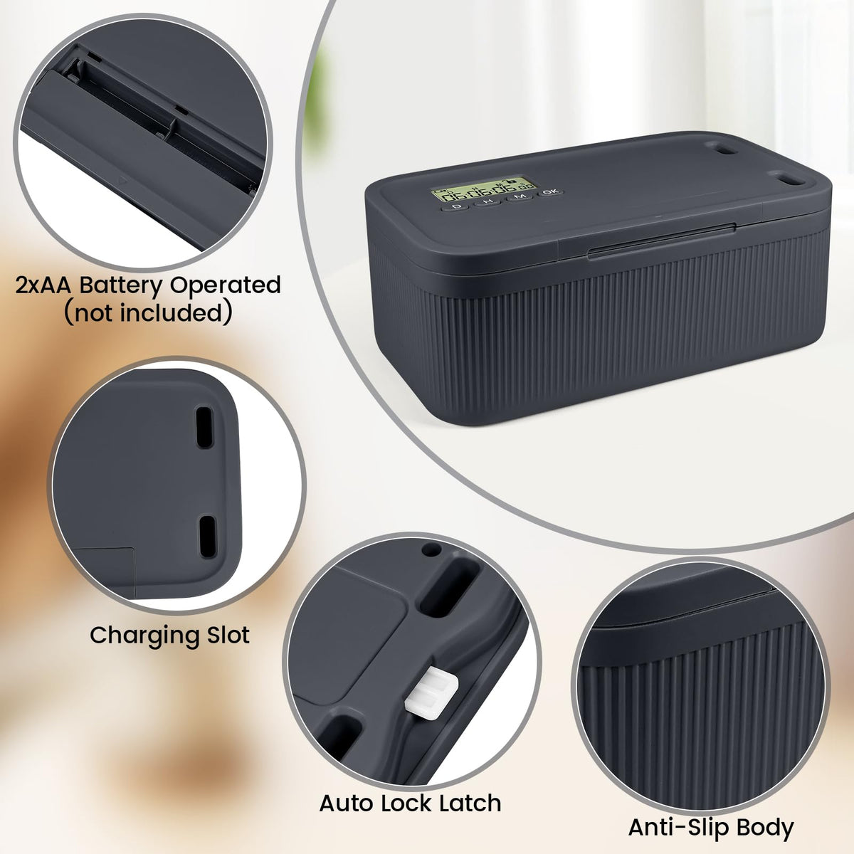 Timed Lock Box,Phone Lock Box with Timer Unplug from Phones Snacks Video Games & Cravings,2-in-1 Quick Lock or Timer Lock Mode - 30 Days Max,Productive & Focused Phone Jail Box for Safe