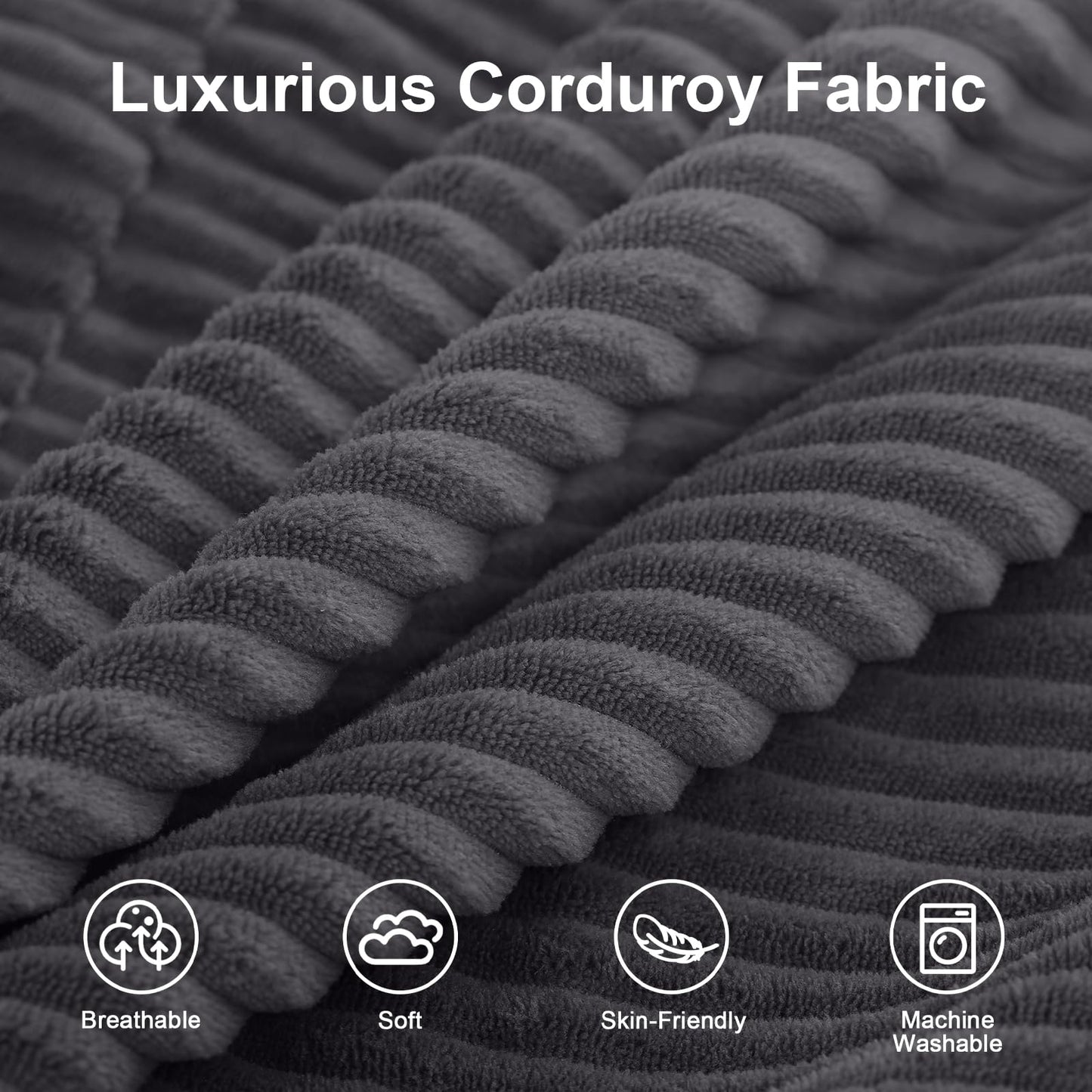 MeMoreCool Futon Couch Convertible Sofa Bed Queen, Folding Floor Couch Bed with Pillow, Corduroy Grey Foldable Sofa Sleeper, Fold Out Boneless Loveseat Lounge for Living Room Small Spaces