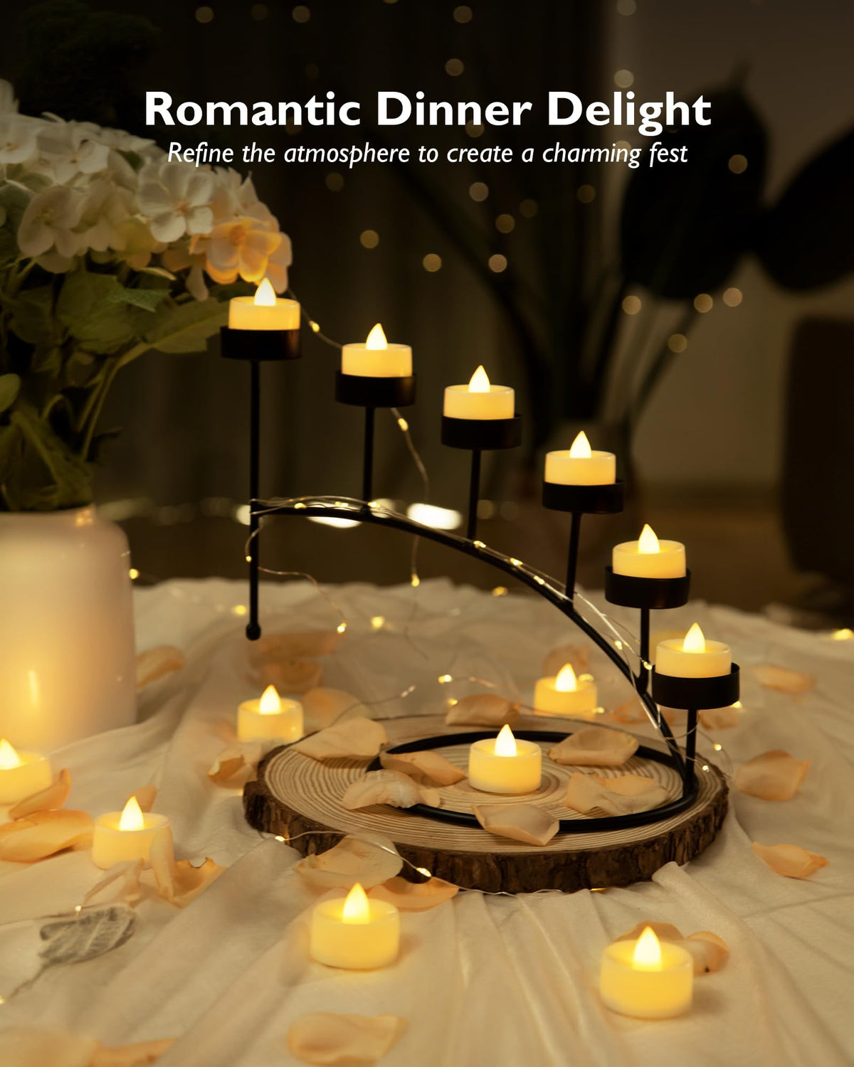 BEICHI 24-Pack Timer Tea Lights Candles Battery Operated, LED Tea Lights, Built-in 6 Hours Timer, Flameless Fake Candles, Tea Light Flickering Votive Candle 1.5'' D x 1.3'' H (Ivory Shell)