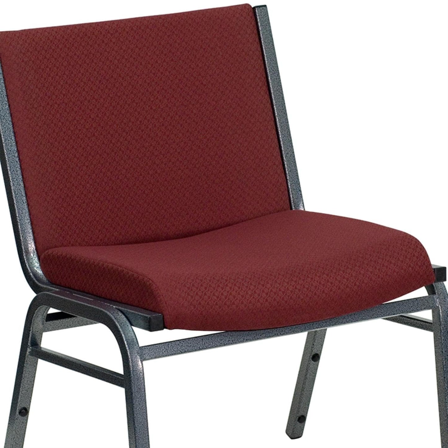 Flash Furniture HERCULES Series Big & Tall 1000 lb. Rated Burgundy Fabric Stack Chair with Ganging Bracket